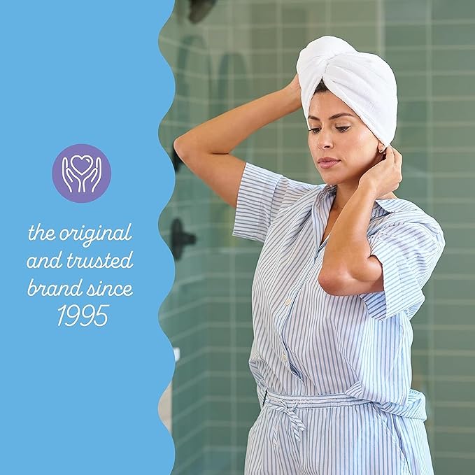 Turbie Twist 2-Pack Extra Long Microfiber Hair Towel for Beauty, Travel, Gifting - Hair Wrap Turban for Long & Thick Hair - Premium Personal Care - White & White