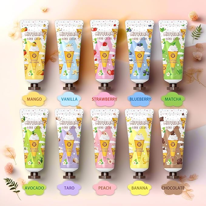 10 Pack Hand Cream Gift Set,Moisturizing Hand Lotion Travel Size,Gifts for Women,Teen girls, Easter Basket Stuffers,Mothers Day Gifts,Teacher Appreciation,Nurses Week, Small Gifts,Unisex
