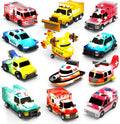 Tub Works® Emergency™ Cars Light Up Bath Toys, 12 Pack | Water-Activated Light Up Toys Flash & Change Color | Easy-Grip Baby & Toddler Bath Toys | Sensory Toys with Bath Lights for Kids Bath