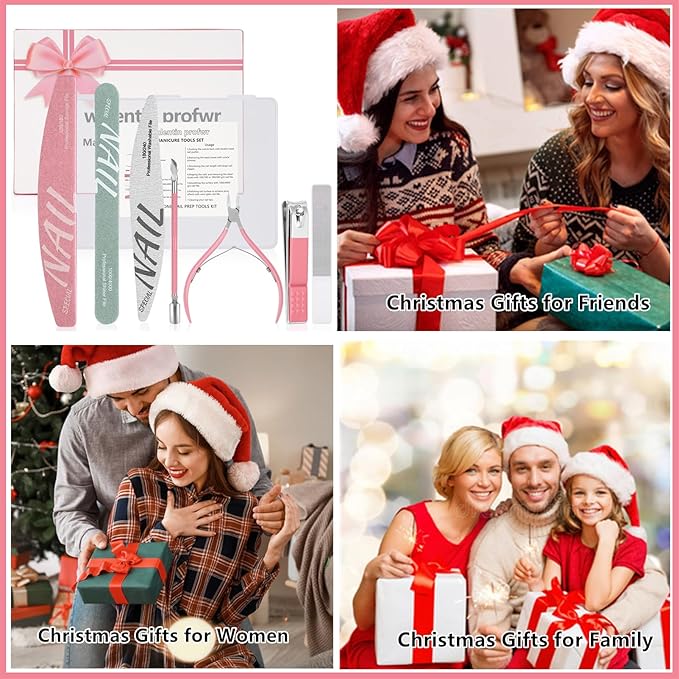 Nail Care Kit,Nail Files and Nail Buffer, Manicure Kit for Women,Cuticle Nippers,Cuticle Trimmer, Cuticle Pusher,Nail Tools,Nail Kit, Pedicure & Manicure Tools,Nail Prep Kit,Gifts for Mom Women