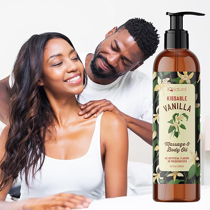 Fractionated Coconut Oil for Skin, Edible Massage Oils for Date Night, Oil for Massage Therapy, BodyOil for Intimacy, Sensual Massage, Warming Massage Oils for Date Night Heat Edible - 8oz