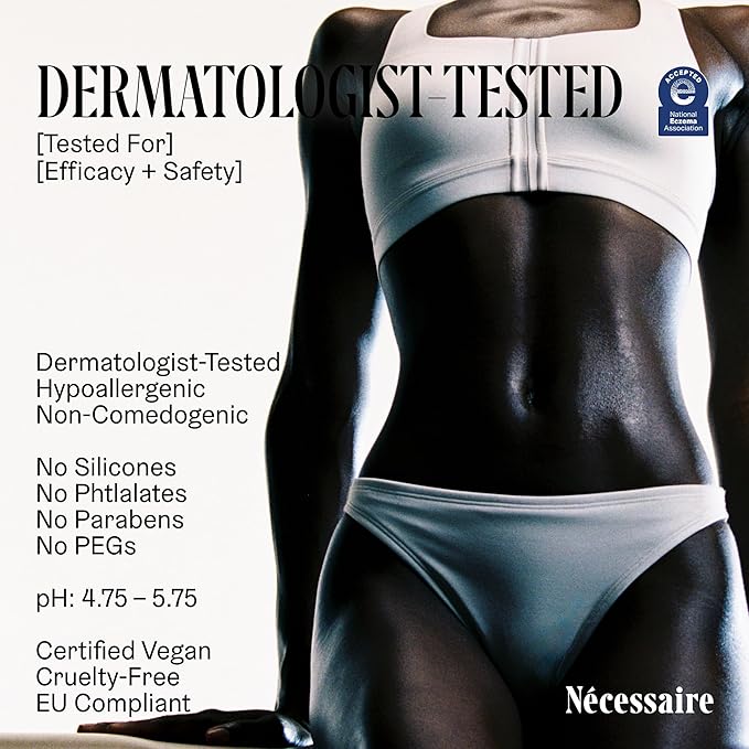 Nécessaire The Body Lotion Fragrance-Free - Multi-Peptide Moisturizer - Firming Body Lotion for Women + Men. 2.5% Niacinamide. Non-Comedogenic + Hypoallergenic for Sensitive Skin– 200 ml/6.8 fl oz