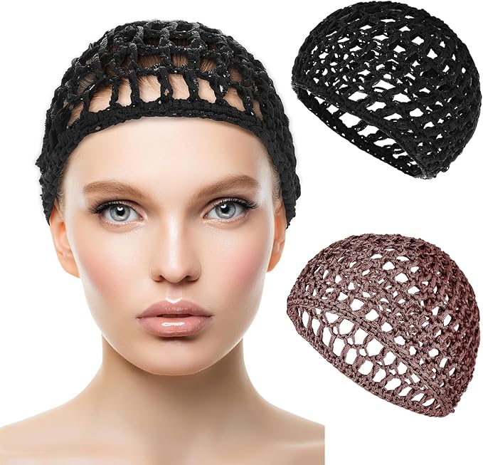 WLLHYF Wig Cap Thick Long Hair Caps Adjustable Net Mesh Braided Weaving Making Crochet Sew Weave Fishnet Grip Headband