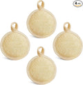 YIQINGJIE Natural Loofah Exfoliating Face Scrubber (4Pack), Facial Scrubber Loofa Pads,Clean Blackheads Without Hurting The Skin, Luffa for Women and Men,Beige