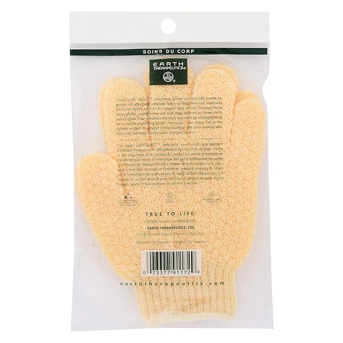 Earth Therapeutics Hydro Exfoliating Gloves, Natural, 1 pair