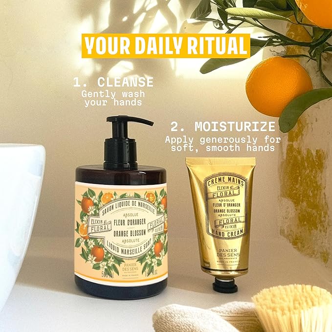 Panier des Sens – Orange Blossom Hand Cream – Moisturizing Hand Lotion for Dry Skin – Premium French Hand Cream, Softening Care for Women, 97% Natural Ingredients, 2.5 Fl Oz