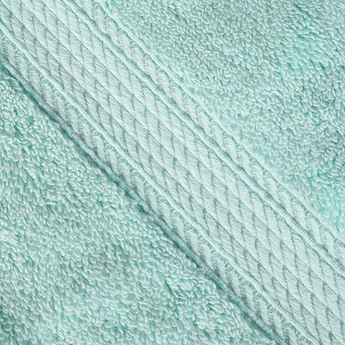 SUPERIOR Egyptian Cotton Pile 8 Piece Towel Set, Includes 2 Bath, 2 Hand, 4 Face Towels/Washcloths, Ultra Soft Luxury Towels, Thick Plush Essentials, Guest Bath, Spa, Hotel Bathroom, Sea Foam