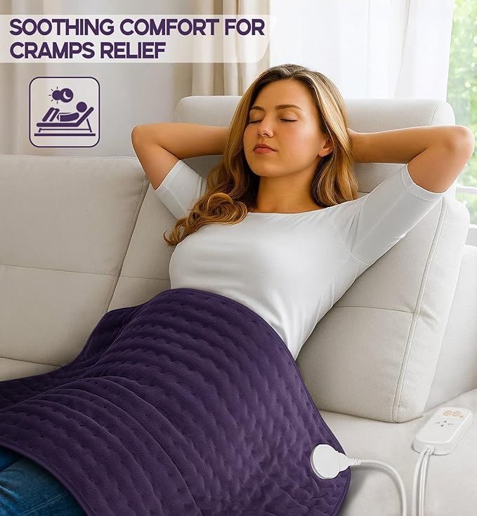 Mothers Day Gifts for Mom, Heating Pad for Back, Neck & Shoulder Pain Relief, 17"x33" Electric Moist/Dry Heat Pad, 6 Heat & 4 Timer Settings, Auto Shut-Off, Machine Washable, Gift for Wife Women Her