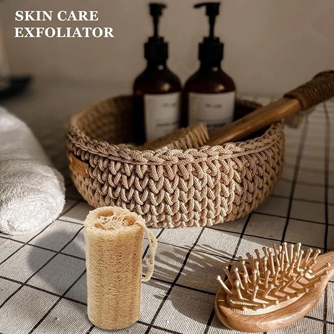 Natural Loofah Sponge, METLUCK 6 Pack Organic Real Loofah Exfoliating Body Scrubber Luffa Sponge Natural Loofah Bulk for Men Women in Bath Shower Deep Clean