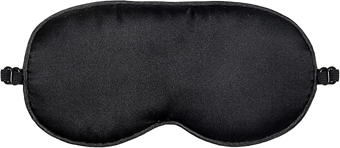Mulberry Silk Sleep Mask with Adjustable Strap for Kids,Cute Sleeping Eye Mask for Newborns, 2 Packs Black&White