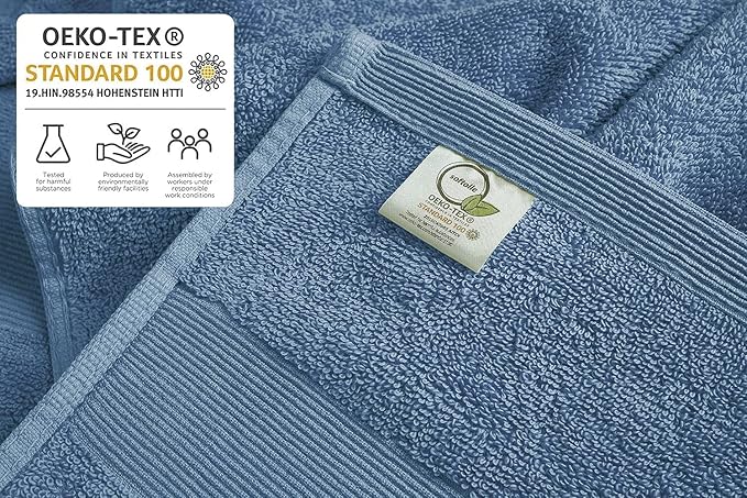 Softolle Luxury Bath Towels Set of 4 (27” x 54”) | Towels for Bathroom | Super Soft | Highly Absorbent Towels for Home, Spa, Gym (Slate Blue)