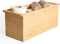 Bamboo Toilet Paper Holder & Bathroom Organizer by Alder Row, Freestanding Toilet Tissue Holder, Modern & Minimalistic Bathroom Storage Solution