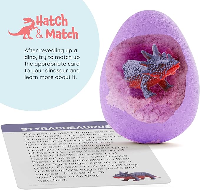 Dan&Darci Dino Egg Bath Bombs for Kids - Easter Basket Stuffers - Kid Baths Bomb with Surprise Inside - Dinosaur Toys Gift for Boys and Girls Ages 6 7 8 Years Old Gifts - Fun Educational Toy Fizzy