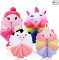Tatuo 4 Pcs Animal Bath Loofahs Kids Body Loofah Cartoon Shower Cute Bath Sponge Pouf Body Scrubbers Mesh Sponge for Toddler Children Boys Girls Shower Baby Washing Exfoliating (Cute Girls)