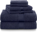Martex 6-Piece Luxury 100% Cotton Towel Set | Quick Dry | Super Absorbent | Super Soft 100% Ringspun Cotton Towels | 2 Bath Towels | 2 Hand Towels | 2 Wash Cloths | Dark Blue