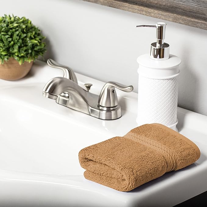 SUPERIOR Egyptian Cotton Pile 10 Piece Towel Set, Includes 2 Bath, 4 Hand, 4 Face Towels/Washcloths, Ultra Soft Luxury Towels, Thick Plush Essentials, Guest Bath, Spa, Hotel Bathroom, Rust