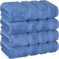 American Soft Linen Luxury Hand Towels for Bathroom, 600 GSM Heawy Weight 16x28 Size 100% Cotton Turkish 4 Piece Hand Face Towel Set, Electric Blue Hand Towels