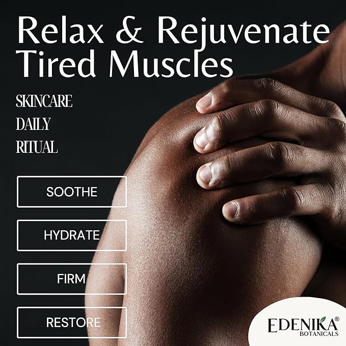 Edenika Botanicals Maximum Strength Sore Muscle Massage Oil for Massage Therapy with Pure Arnica, Deep Muscle Tension Relief & Joint Comfort Rub, Enhancing Circulation & Warming, 2-Pack