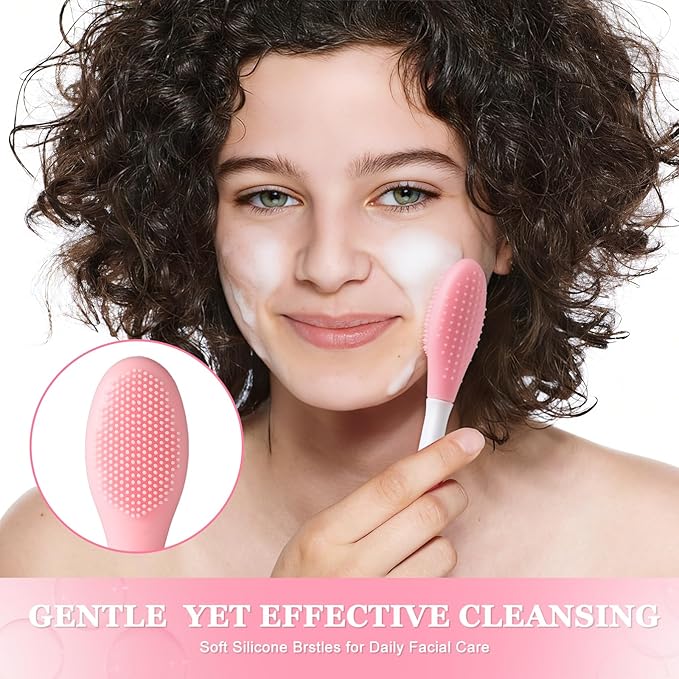 8Pcs Silicone Face Mask Brush Set, Double-Sided Silicone Face Scrubber for Facial Mask, Mud Mask, Clay Mask Mixing & Applying Tool for Skincare Routine