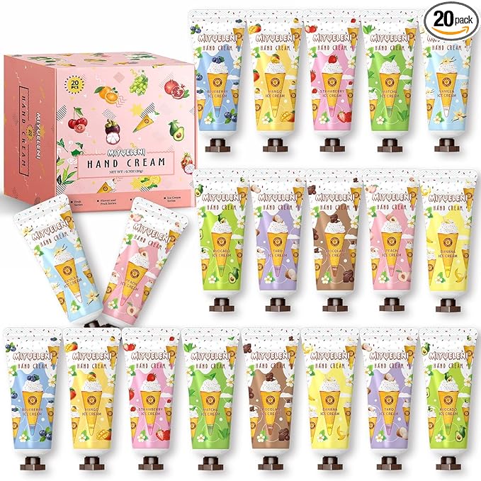 20 Pack Hand Cream Gift Set, Mothers Day Gifts, Moisturizing Hand Lotion for Travel Size Dry Hands, Gifts for Women&Teen Girls, Teacher Appreciation Gifts, Nurses Week Gifts, Small Gifts Bulk 20ml