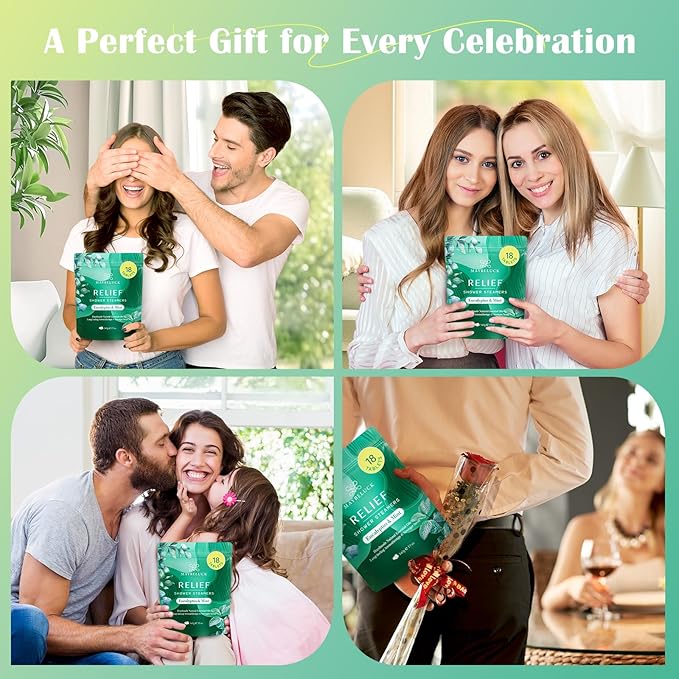 Shower Steamers Aromatherapy 18 Pack – Mothers Day Gifts, Eucalyptus for Shower, Aromatherapy Birthday Gifts for Women & Men, Stress Relief & Relaxation Self Care – Eucalyptus & Mint