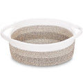 ABenkle Small Basket with Handles - Decorative Durable Rope Woven Storage Bin Shelf Storage Organizer Cube, Easter Baby Gift Basket, 12"x8"x5"