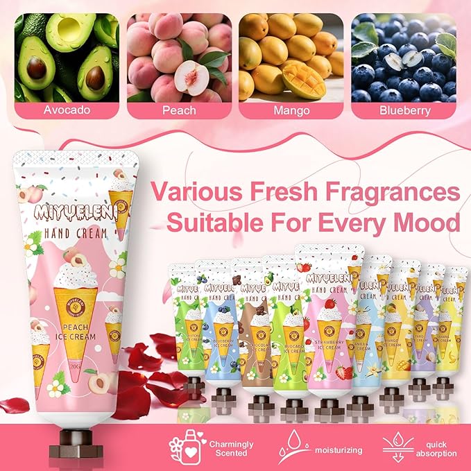 20 Pack Hand Cream Gift Set, Mothers Day Gifts, Moisturizing Hand Lotion for Travel Size Dry Hands, Gifts for Women&Teen Girls, Teacher Appreciation Gifts, Nurses Week Gifts, Small Gifts Bulk 20ml