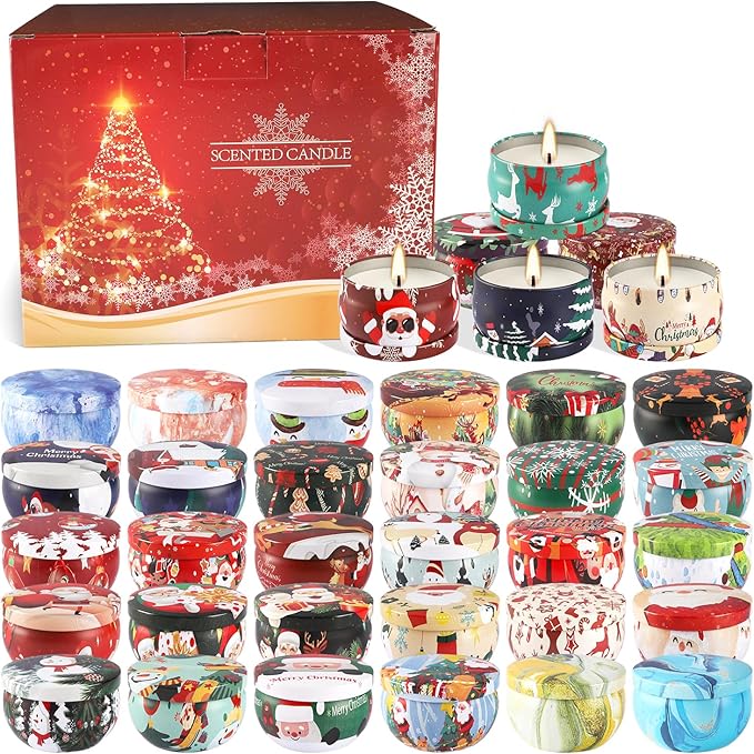 WPONSZU 36 Pack Christmas Scented Candles,Candvent Calendar 2025,Gift Set 2.5oz Strong Fragrance jar Candles,for Home Scented Decoration Birthday Valentine'sDay