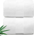 Alusa Home Ultra Soft & Plush Viscose from Bamboo Bath Sheets - 700 GSM Pack of 2 - Extra Large 70x35 in - Super Absorbent & Quick Drying (White)