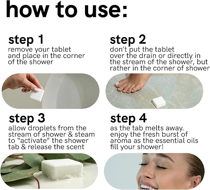 Zensah Sport Shower Steamers - Relaxing Aromatherapy, USA Made with Natural Eucalyptus Essential Oil, Travel Friendly, Self Care, Colds, Mother’s Day Gifts for Runners and Muscle Recovery