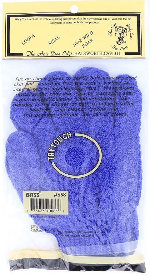 Hair Doc, Scrub Gloves Nylon, 1 Count, Blue
