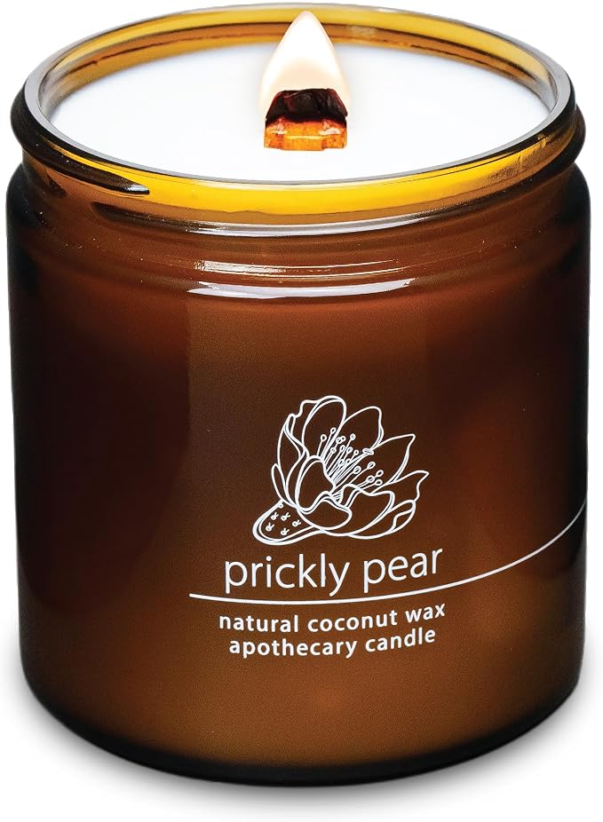 Hemlock Park Desert Prickly Pear Apothecary Hand-Poured Scented Candle | Crackling Wood Wick, Botanical Fragrance & Coconut Wax | Up to 90 Hour Burn Time | 16 oz