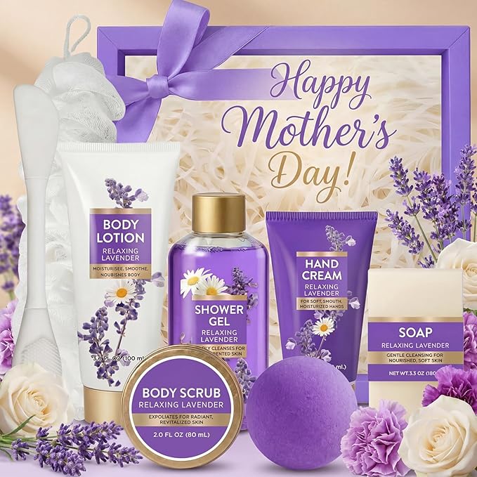 Spa Luxetique Gifts for Women Relaxing Lavender Gift for Womens 8pcs Spa Gift for Women Bath and Body Works Gift Set Birthday Gift for Womens Mom Grandma Mothers Day Gifts