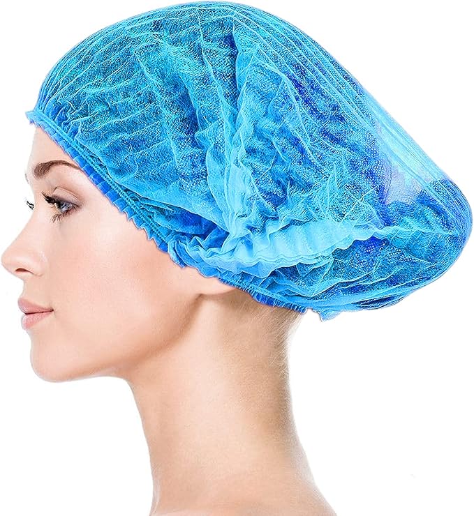Disposable Bouffant Caps, 21inches Hair Net, Elastic Dust Cap for Food Service, Sleeping Head Cover
