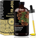 Cedarwood Essential Oil, Cedarwood Oil 4 Fl Oz 120ML for Diffuser Humidifier Yoga Cleaning DIY Candle Soap Making Essential Oils
