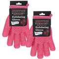 Exfoliating Dual Texture Bath Gloves for Shower Spa Massage and Body Scrubs, Dead Skin Cell Remover, body scrubber with Hanging Loop