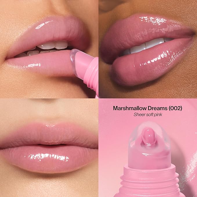 Revlon Glimmer Lip Treat Balm + Mask, Overnight Peptide Lip Treatment, Hydrating, 002 Marshmallow Dreams, 0.4 fl oz