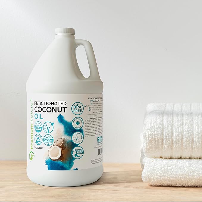 Fractionated Coconut Oil for Skin Moisturizer with Pump Massage Oils Best Carrier for Essential Oils Mixing Body OUL for Dry Skin Moisturizer Natural Oi for Face Hair Body 1 Gallon