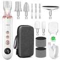Litbear Electric Nail Drill File Set, 15 Speed Professional Nail Grinder for Thick Toenails, Cordless Pedicure Manicure Tool Callus Remover for Women Men Senior Hand Feet Care, Home Salon Use (White)