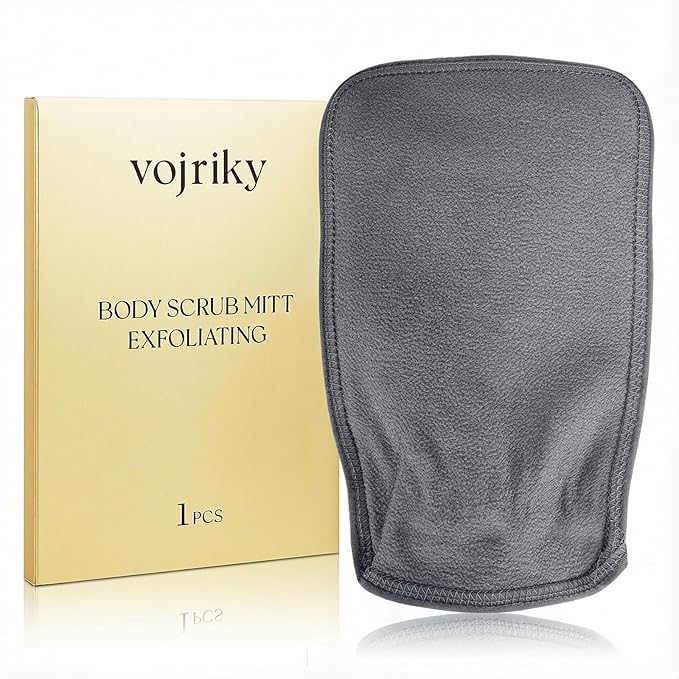 (Grey) 1PCS Durable Body Scrub, Dead Skin Remover & Body Scrubber Exfoliator, Body Exfoliating Gloves for Shower, washcloth exfoliating, exfoliating Glove for Smooth Skin