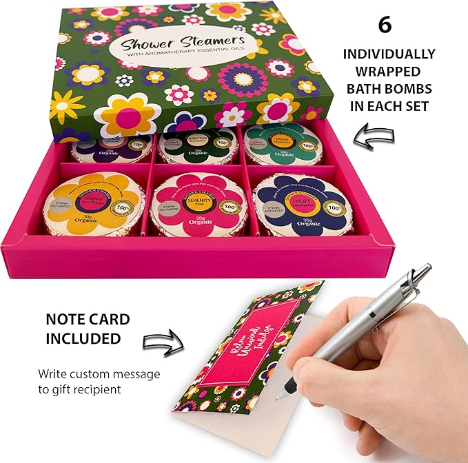 Shower Steamers for Women, Mothers Day Gift for Mom, 24pc Shower Bombs Aromatherapy Gift Set w/Organic Essential Oils. Shower Melts, Bath Bombs for Shower, Birthday Gifts, 4 Boxes of Pack of 6