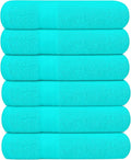 KAHAF COLLECTION 6 Pack Bath Towels Set (27 x 54 Inches) 100% Ring Spun Cotton, Lightweight, Quick Dry, Highly Absorbent Towels (Aqua, (27x54) Inches)