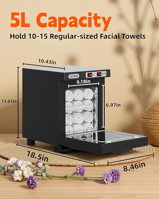 Towel Warmer, Hot Towel Warmers Spa, 5L Mini Towel Warmer, Small Towel Warmer for Facials.