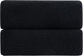 Smuge 2 Piece Hand Towels Set,100% Microfiber - Quick Dry, Thick, Soft, Plush and Highly Absorbent Luxury Hotel & Spa Bath Towel for Bathroom, Pack of 2 (Black)