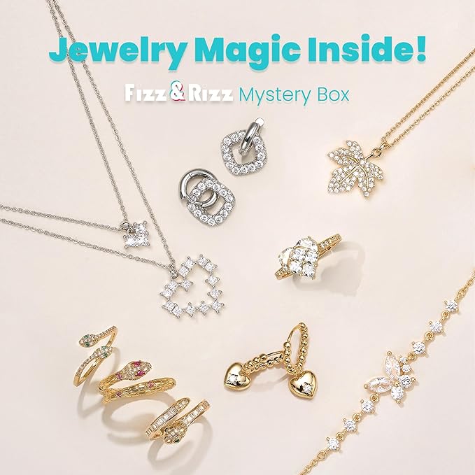 Fizz & Rizz Jewelry Mystery Bath Bomb:Surprise Rings,Necklaces, Earrings,Bracelets and Chance to Reveal High-Value Jewelry 1 Piece Bath Bomb Perfect Gifts for Various Occasions