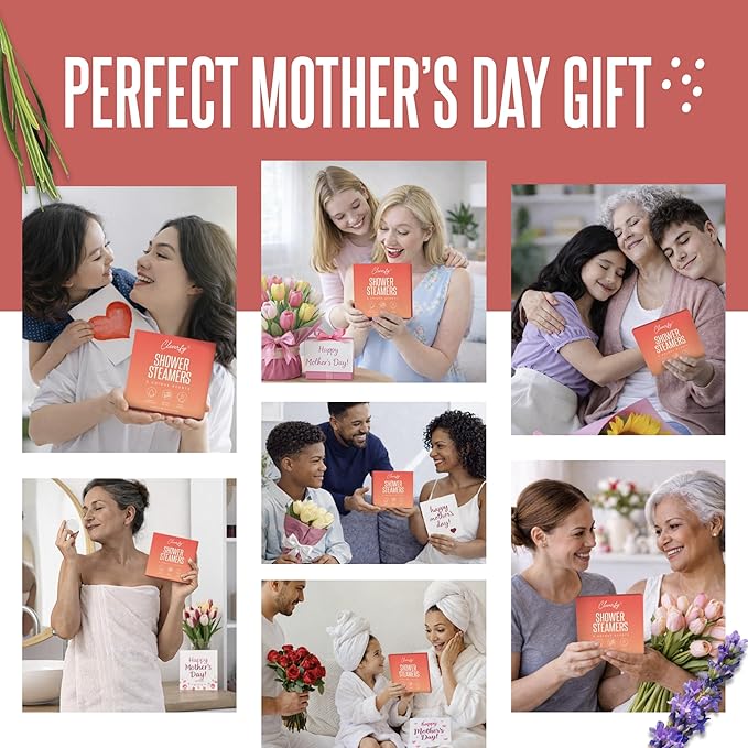 Cleverfy Shower Steamers Aromatherapy - Mothers Day Gifts for Mom, Wife from Husband, Grandma, Daughter and Sister - Birthday Gifts for Women, Mom, Teens, Girlfriend and Her - 6 Tablets