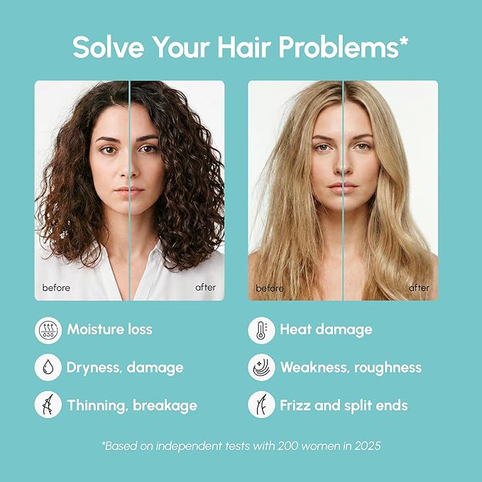 MAREE Deep Conditioning Leave-In Hair Mask for Damaged Hair – Keratin Hair Treatment with Biotin, Natural Oils & Vitamins – Leave-In Conditioner for Repair and Hydration – Color Glazers
