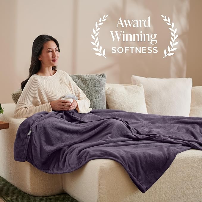 Bare Home Fleece Blanket - Twin/Twin Extra Long - Ultra-Soft Lightweight for Bed, Sofa, and Couch - Luxury Microplush - Cozy Warm Blanket (Twin/Twin XL, Eggplant)