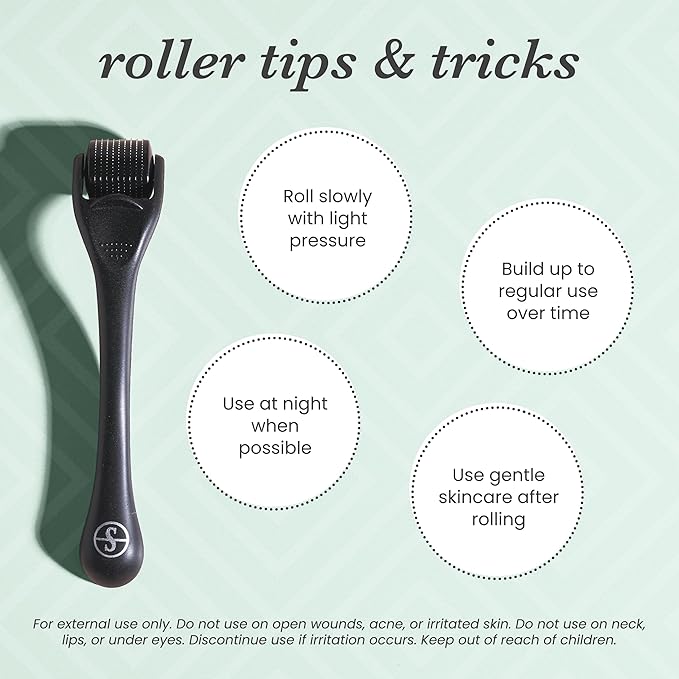 Sdara Skincare Derma Roller Microneedling Roller for Face, Beard, Hair - Includes Free Storage Case, for Men and Women