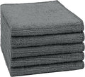 Orighty Washcloths, 5 Pack Microfiber Face Towels, Highly Absorbent and Soft Feel Wash Cloths & Hand Towels for Bathroom, Hotel, Spa, and Gym, 11.5x11.5 Inch, Grey